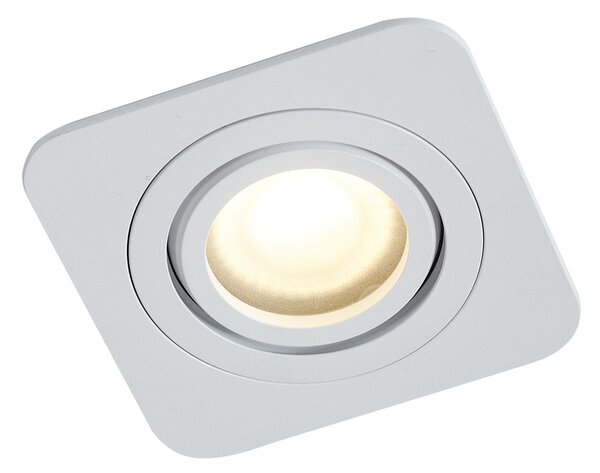 Set de 6 spoturi încastrate rotunjite albe GU10 50mm rotative și înclinabile IP44 - Alberto