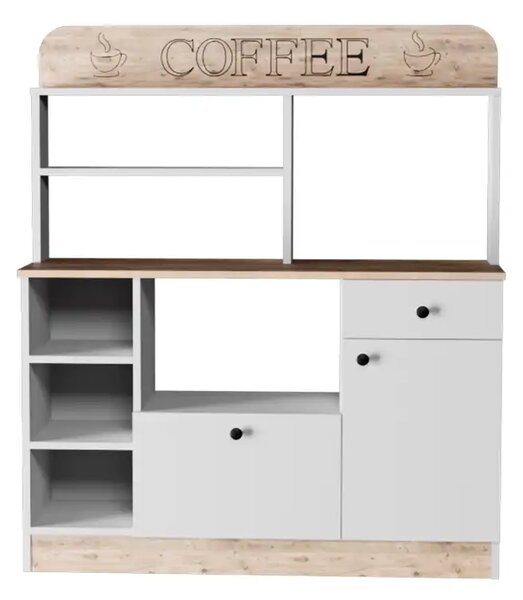 Set mobilier bucatarie Loura, alb si nuc