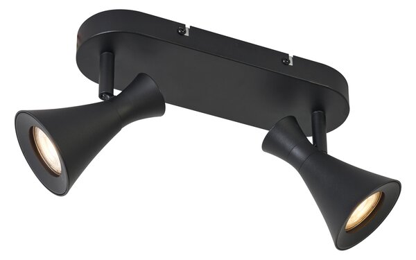 Spot de plafon modern negru cu 2 lumini reglabil - Triangle