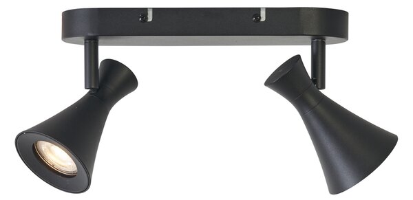 Spot de plafon modern negru cu 2 lumini reglabil - Triangle