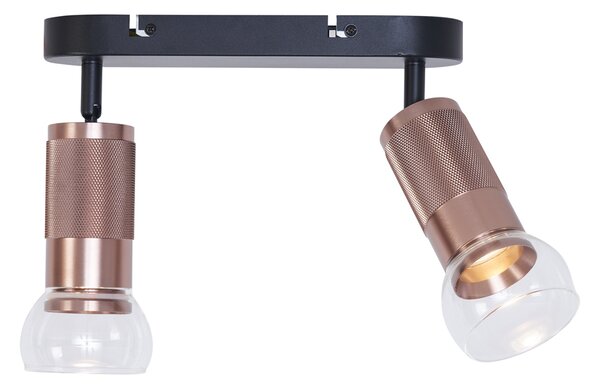 Spot rotund de plafon bronz închis cu 2 lumini reglabil - Veerle