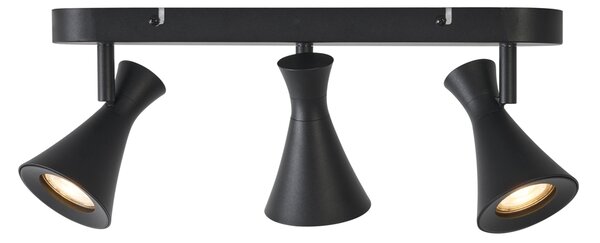 Spot modern de plafon negru cu 3 lumini reglabil - Triangle