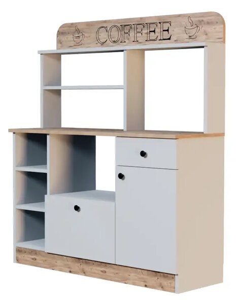 Set mobilier bucatarie Loura, alb si nuc