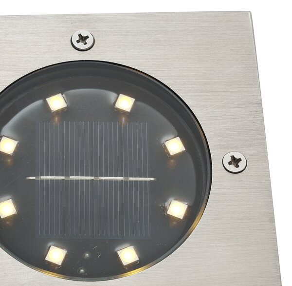 Set de 6 spoturi de sol din aluminiu pătrate, inclusiv LED IP65 Solar - Terry