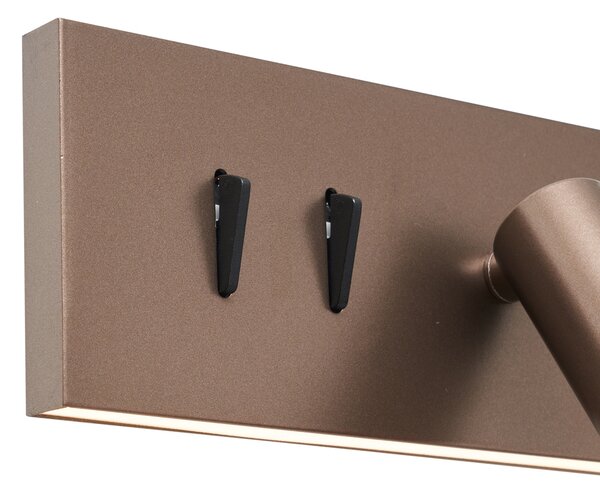 Lampă de perete modernă bronz închis reglabilă cu USB-C incl. LED - Modric