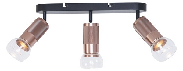 Spot rotund de tavan bronz închis cu 3 lumini reglabil - Veerle