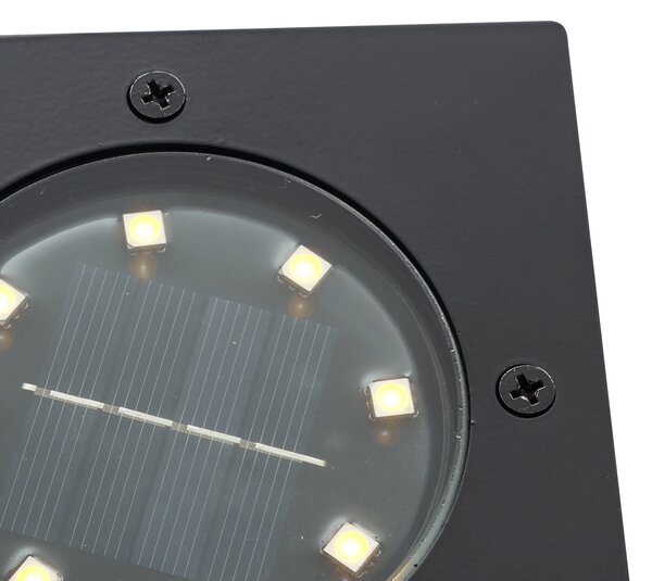 Set de 6 spoturi de sol negre pătrate, inclusiv LED IP65 Solar - Terry