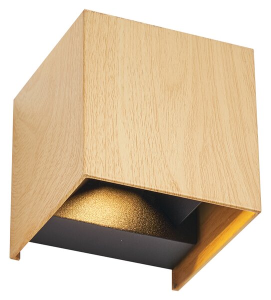 Lampă scandinavă de exterior cu imprimeu de lemn, cu LED IP54 - Edwin