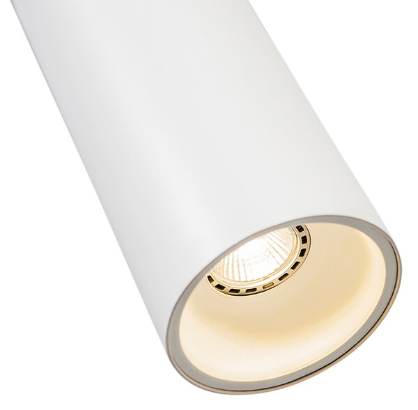 Lampă suspendată de design albă, incl. adaptor de șină monofazat - Iconic Tubo