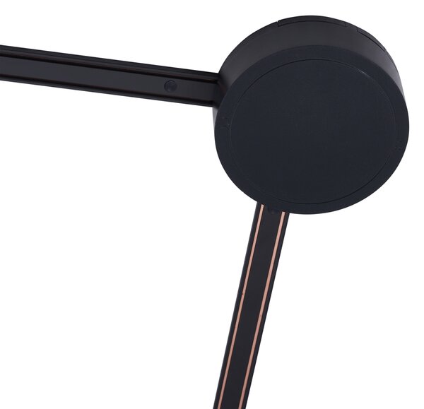 Sistem modern de iluminat pe șine, negru, monofazat, 400 cm, cu sursă de alimentare rotundă - Magnetic