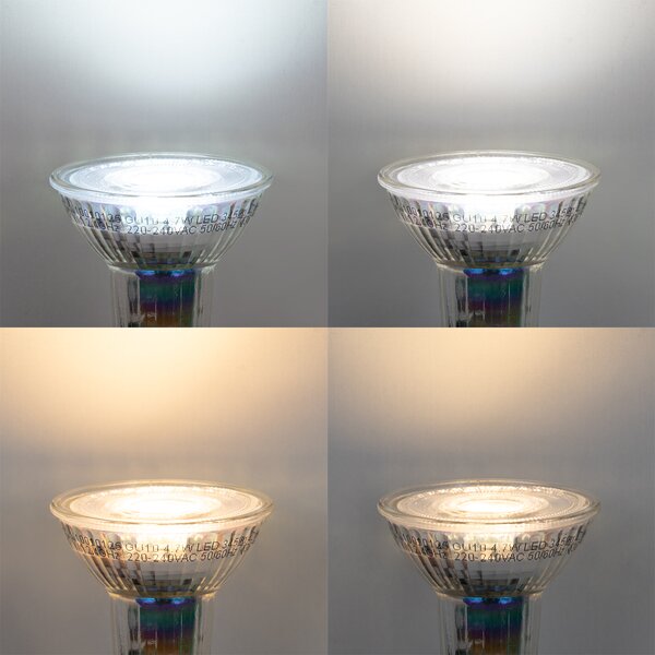 Set de 5 becuri LED inteligente GU10 50mm, reglabile, 4,7W, 345 lm, 2700-6500K