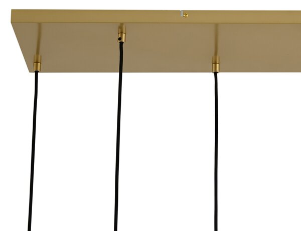 Lampă suspendată Art Deco aurie cu sticlă curcubeu cu 8 lumini - Sandra