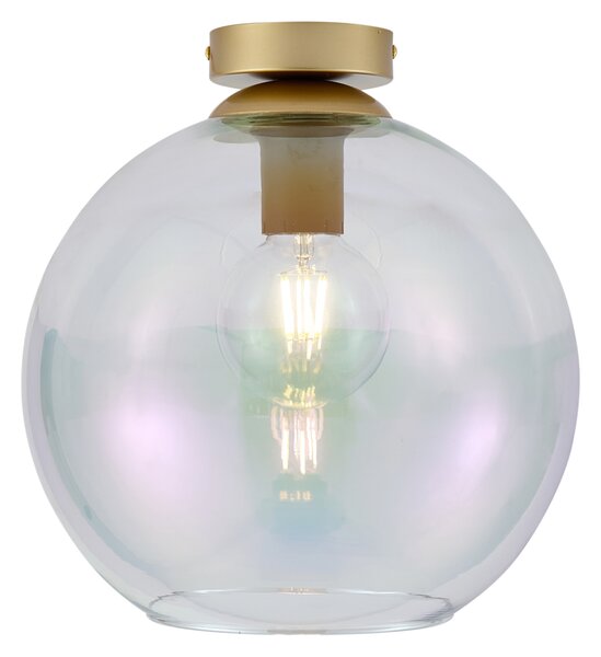 Plafonieră Art Deco aurie cu sticlă curcubeu - Sandra