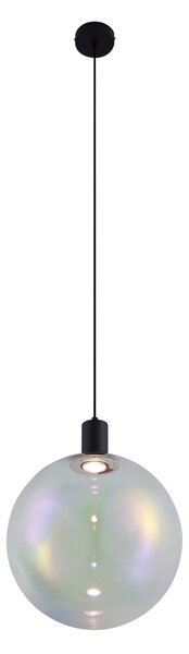 Lampă suspendată de design neagră cu sticlă curcubeu 35cm - Mallon