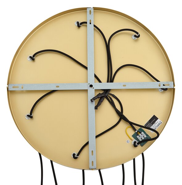 Lampă suspendată Art Deco aurie cu sticlă curcubeu cu 7 lumini - Sandra
