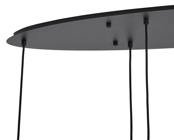 Lampă suspendată modernă neagră cu sticlă albă dreptunghiulară cu 6 lumini - Misty