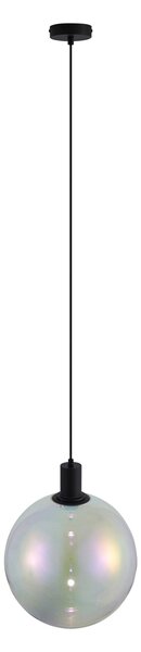 Lampă suspendată de design neagră cu sticlă curcubeu 35cm - Mallon