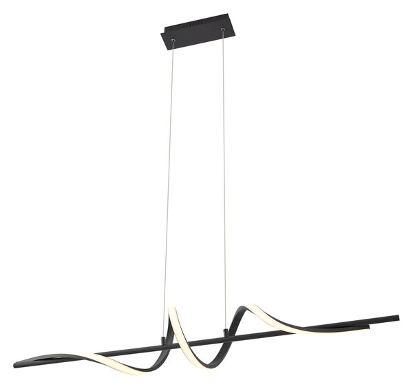 Lampă suspendată de design neagră 110cm incl. LED cu 3 trepte de intensitate luminoasă - Wokkel