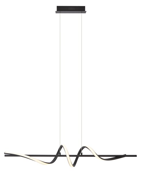 Lampă suspendată de design neagră 110cm incl. LED cu 3 trepte de intensitate luminoasă - Wokkel