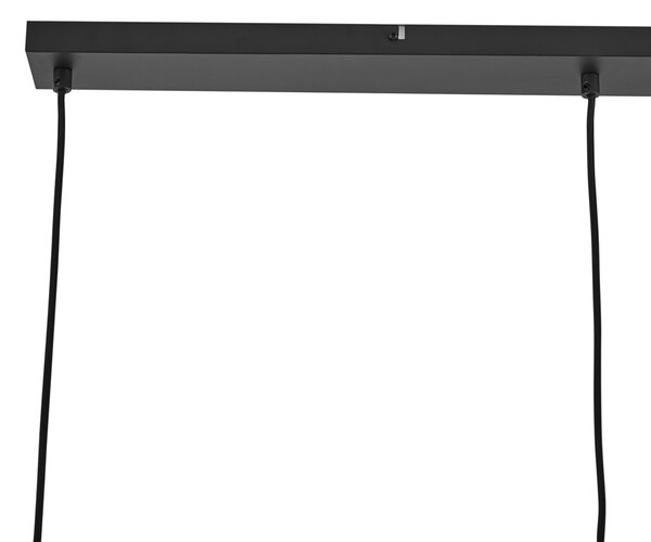 Lampă suspendată de design neagră cu sticlă curcubeu dreptunghiulară cu 3 lumini - Mallon