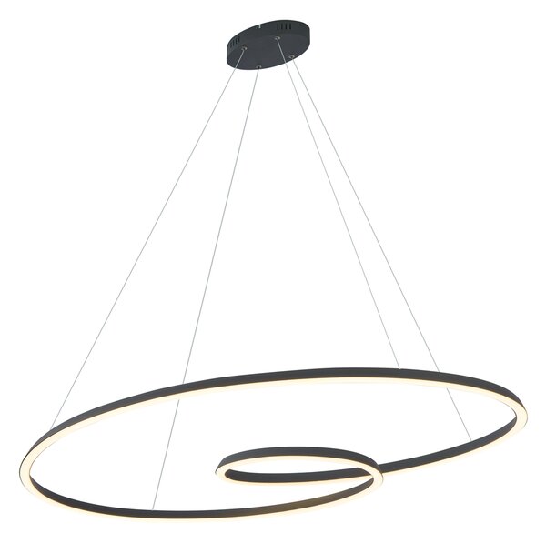 Lampă suspendată scandinavă neagră 110cm incl. LED cu 3 trepte de intensitate luminoasă - Circuit