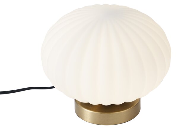 Lampă de masă de design din alamă cu sticlă opal - Mochi