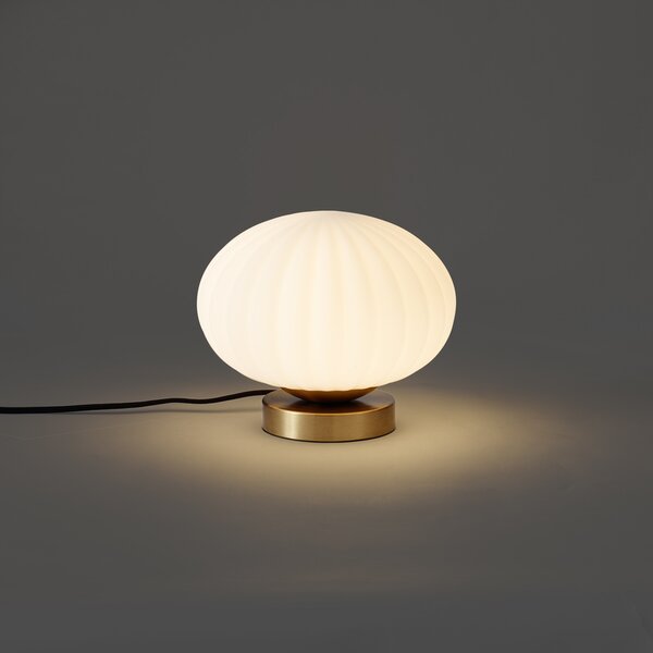 Lampă de masă de design din alamă cu sticlă opal - Mochi