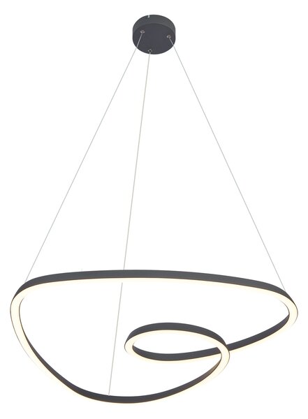 Lampa suspendată scandinavă neagră 72cm incl. LED cu 3 trepte de intensitate luminoasă - Circuit