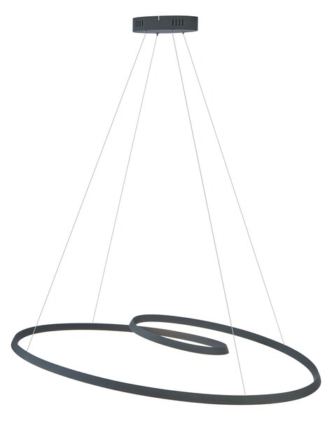Lampă suspendată scandinavă neagră 110cm incl. LED cu 3 trepte de intensitate luminoasă - Circuit
