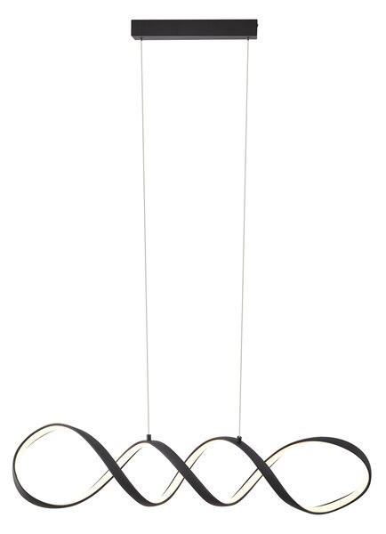 Lampa suspendată de design neagră 100cm cu LED inclus, reglabilă în 3 trepte - Wokkel