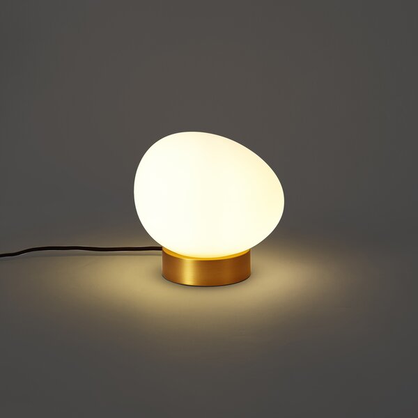 Lampă de masă de design din alamă cu sticlă opal - Sally