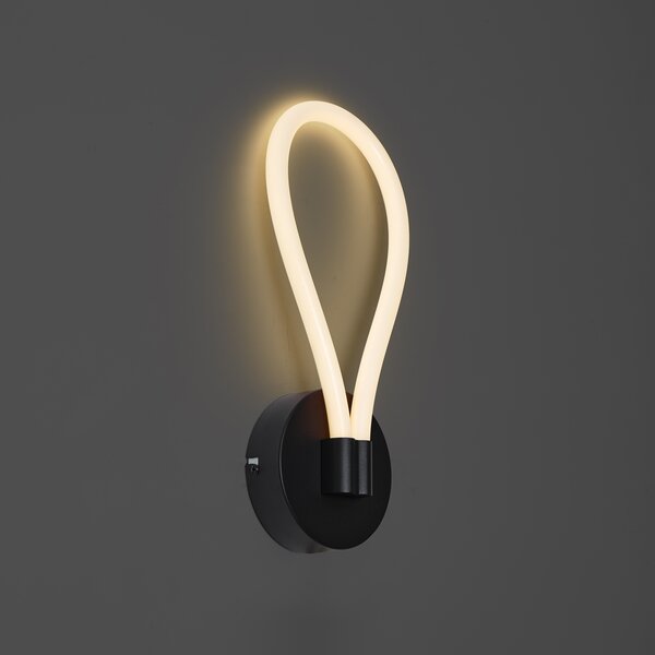 Lampă de perete modernă neagră, incl. LED, cu 3 trepte de intensitate luminoasă - Keri