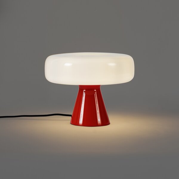 Lampă de masă retro roșie cu alb - Knob