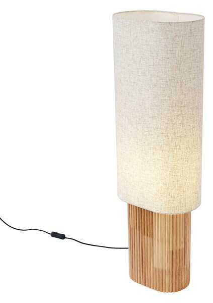 Lampă de podea Japandi din lemn cu abajur din in 90cm - Lamel