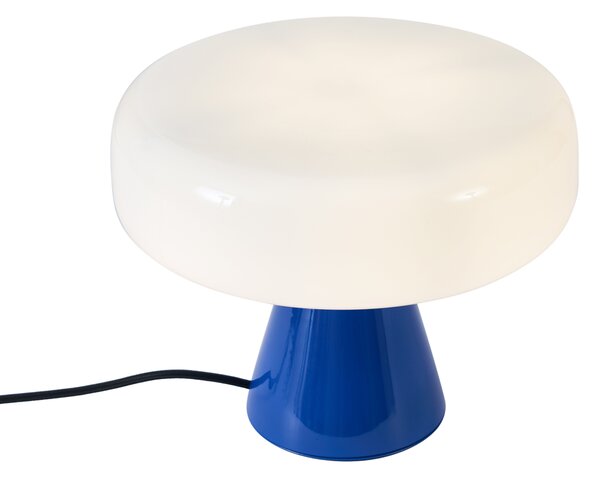 Lampă de masă retro albastră cu alb - Knob