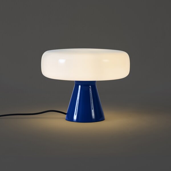 Lampă de masă retro albastră cu alb - Knob