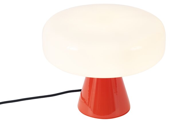 Lampă de masă retro roșie cu alb - Knob