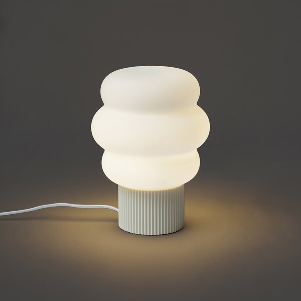 Lampă de masă Japandi bej cu sticlă opal 18cm - Kumo