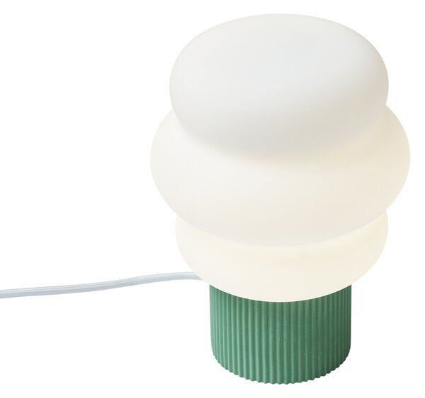 Lampă de masă Japandi verde cu sticlă opal 18cm - Kumo