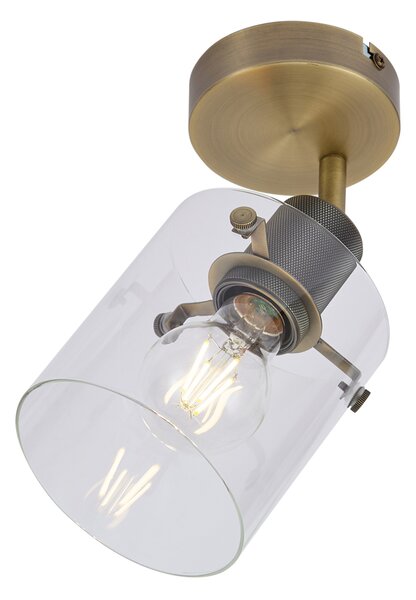 Spot de perete de design bronz cu sticlă transparentă - Domo
