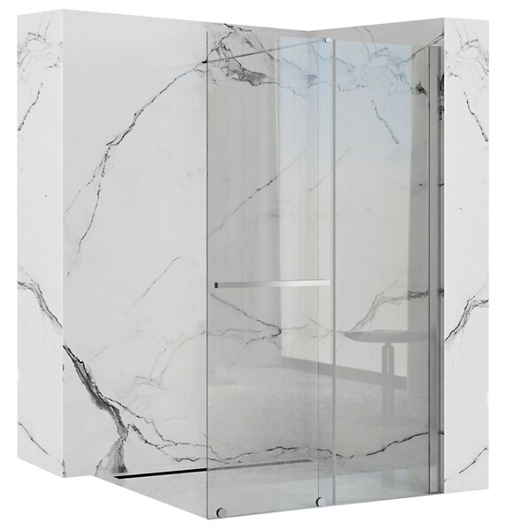Rea Cortis, paravan de duș glisant 100x195cm, sticlă transparentă de 6 mm, profil cromat, REA-K7210