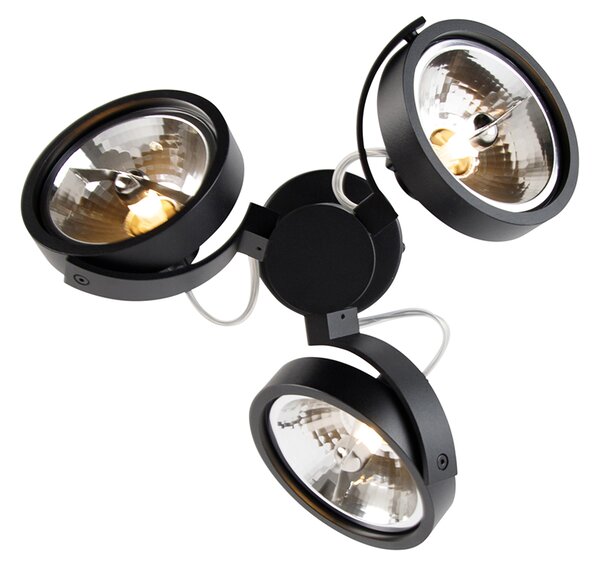 Spot modern negru reglabil cu 3 lumini - Goes