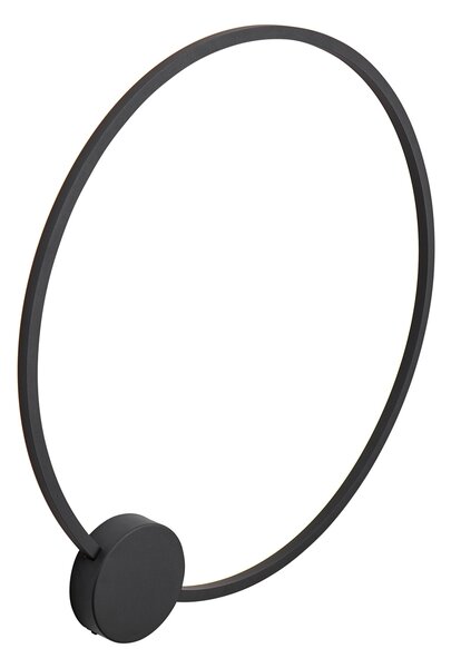 Lampă de perete de design neagră 67cm incl. LED cu 3 trepte de intensitate luminoasă - Anello