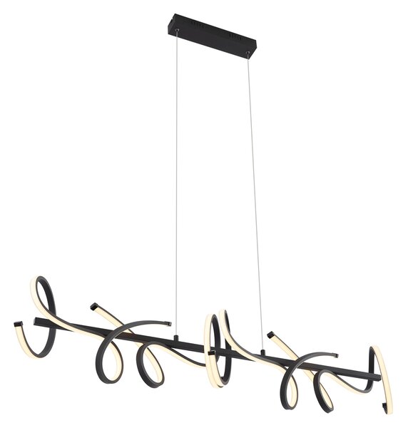Lampă suspendată de design neagră dreptunghiulară cu 3 trepte de intensitate luminoasă - Krisscross