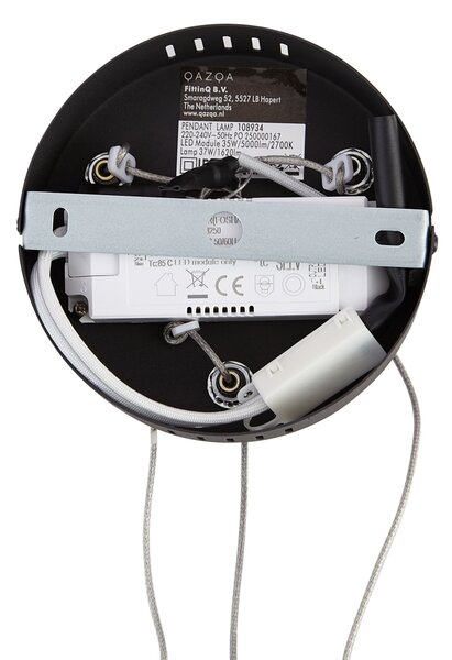 Lampă suspendată de design neagră rotundă cu dimmer în 3 trepte - Krisscross