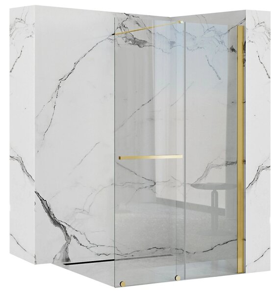 Rea Cortis, paravan de dus glisant 100x200cm, sticla transparenta 6mm, profil auriu, REA-K8484