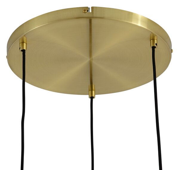 Lampă suspendată modernă aurie cu sticlă ambră cu 3 lumini - Traditional