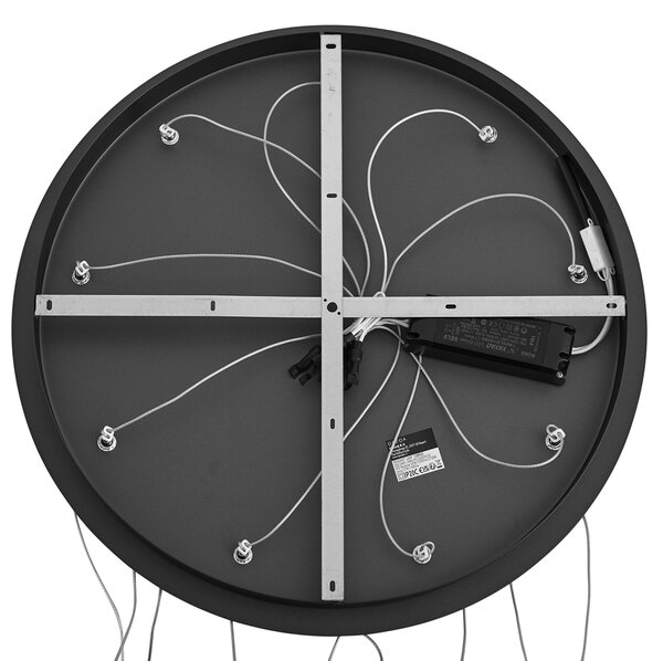 Lampă suspendată de design neagră cu 9 lumini, incluzând LED cu dimmer în 3 trepte - Vide Anella