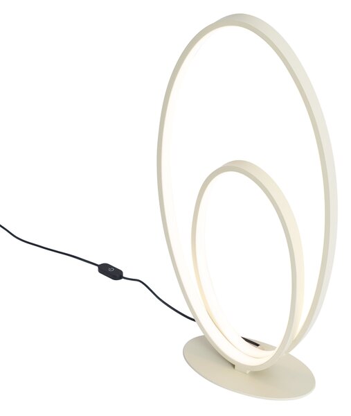 Lampă de masă de design bej, incl. LED, cu 3 trepte de intensitate luminoasă - Boomerang