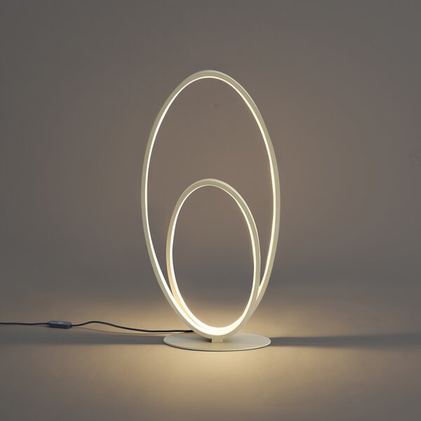 Lampă de masă de design bej, incl. LED, cu 3 trepte de intensitate luminoasă - Boomerang